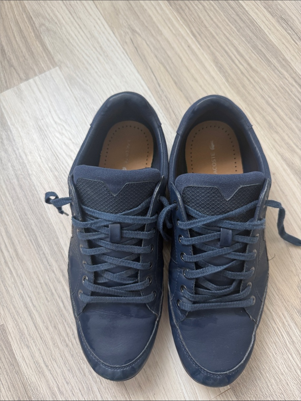 Lacoste Men's Dark Blue Low-Top Lace-Up Sneakers